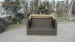 Square Resin Wicker Lounge Bed , Balcony / Garden Cane Daybed