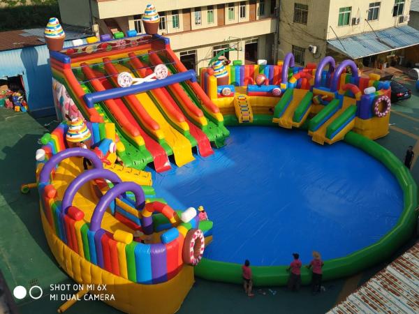 Commercial Inflatable Bouncer Inflatable Moon Bounce House Water Slide Combo for