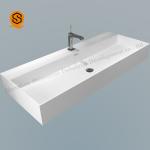 Oilproof Solid Surface Wash Basin Wall Hung Bathroom Vanity