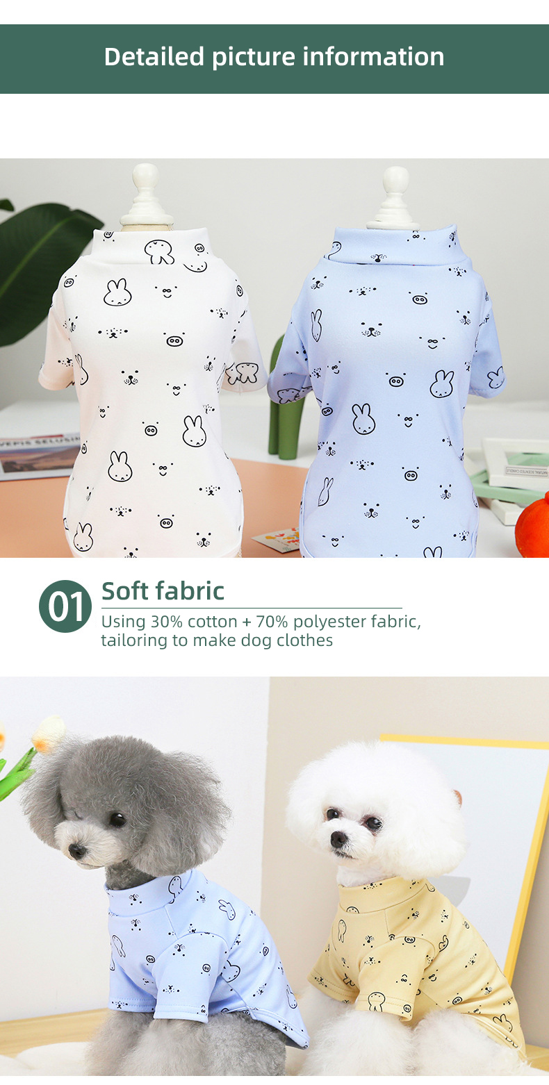 Teddy Dog Logo Pets Wearing Clothes Sublimation 20cm Custom Dog T Shirts