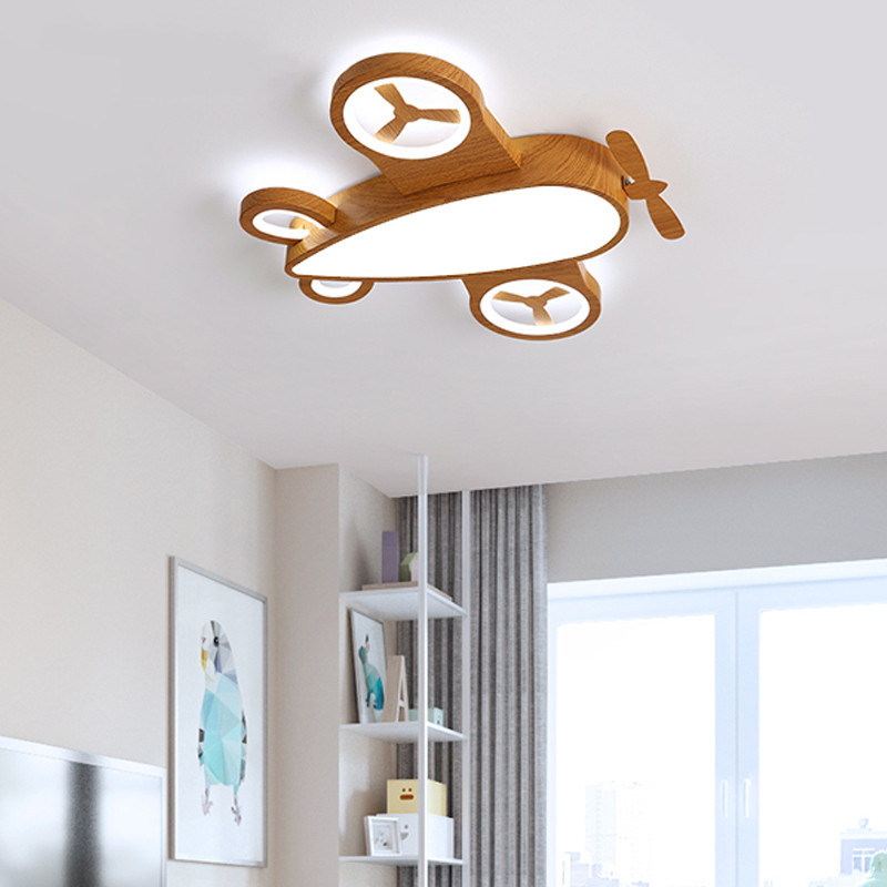 Wooden Cartoon Airplan Ceiling Light Nordic Japanese Kids room lamp(WH-WA-27)