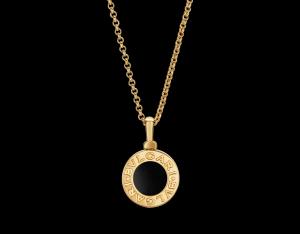 Quality necklace with 18 kt yellow gold with onyx from Jsely jewelry factory wholesale