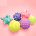 Kid's Instructive Toy Set 6 Piece Hand Grip Soft Vinyl Balls Baby Sensory Touch