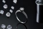 White Moissanite And Sapphire Platineve Diamonds Jewelry Engagement Women Ring
