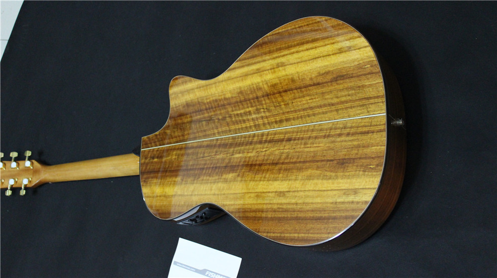 Top Quality left handed koa wood cutaway acoustic electric guitar G24 model best guitars