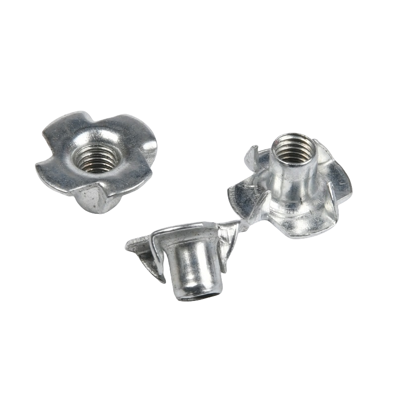 GB Standard White Yellow Zinc T-Nut Claws T Nuts 4 Prongs Claws Tee Nut for Food Beverage JIS M3 M4 M6 M8 M10 M12