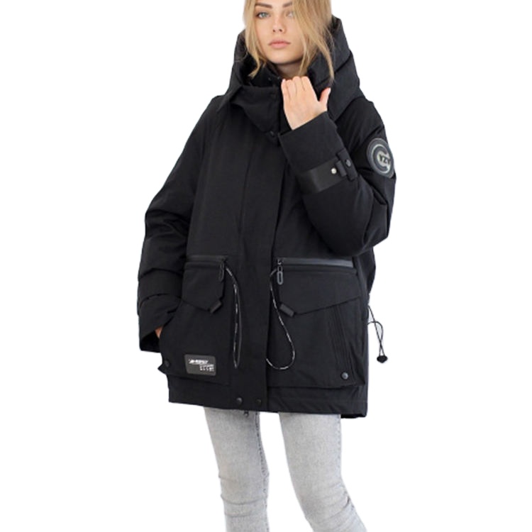 FODARLLOY Wholesale Ladies Stand Collar Warm Hooded Cotton-Padded Clothes Women Slim Winter Jackets Women Coats