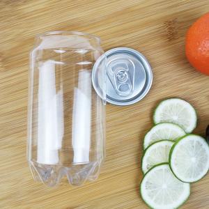 Quality 350ml Cylindrical Plastic Jars With Lids Beverages Water Juice wholesale