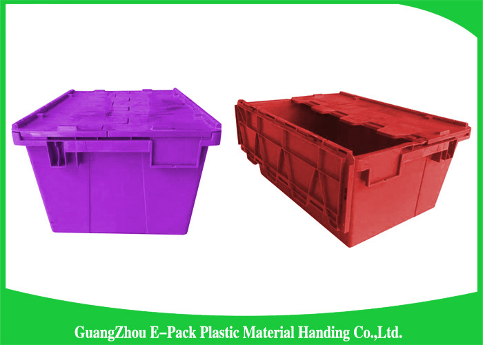 Blue PP Plastic Attached Lid Containers , plastic storage boxes with lids