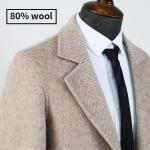 Jackets Custom Luxury Trench Coats Worsted Wool Overcoat Men Warm Winter Long
