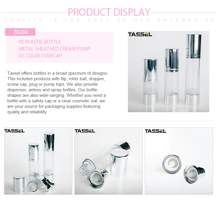 5ml-50ml Plastic Airless Cosmetic Containers For Lotion Makeup Packaging