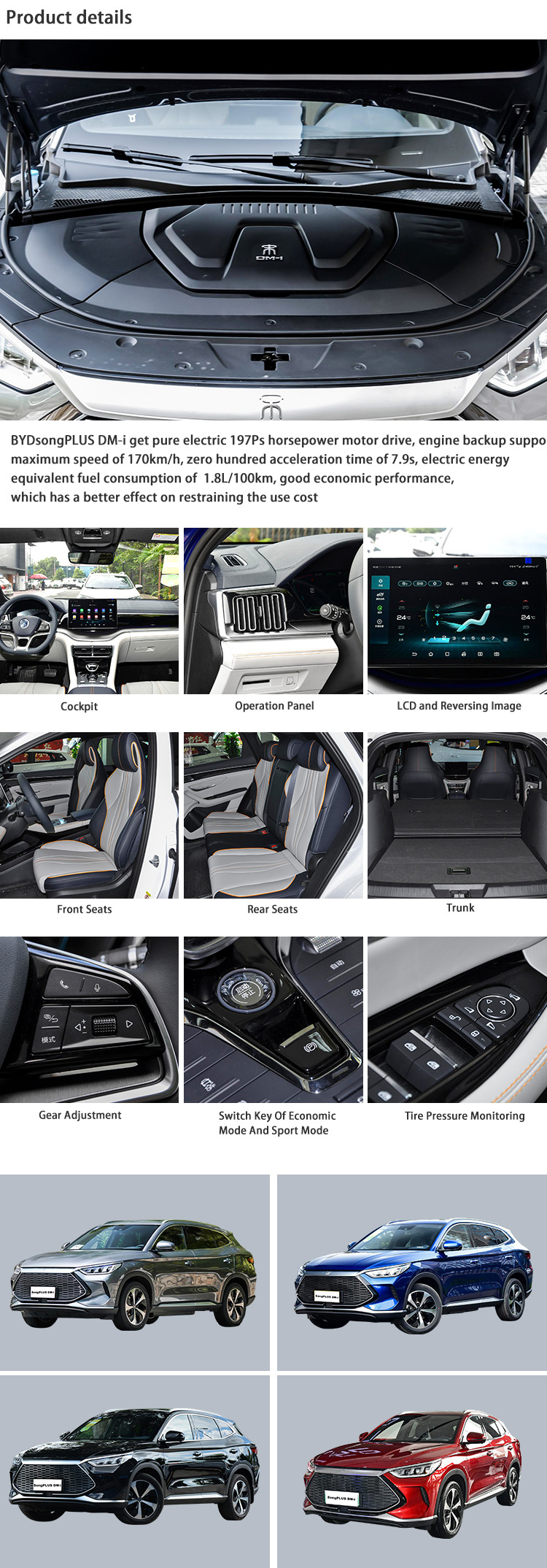 Small Second Hand Hybrid Cars Vehicles SUV Electric BYD Song Plus
