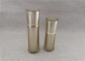 Quality Light Gold Acrylic Cosmetic Bottle , Round Waist Fancy Lotion Bottles wholesale