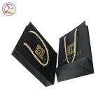 Eco Friendly Black Paper Shopping Bags Recyclable Feature Eco - Friendly