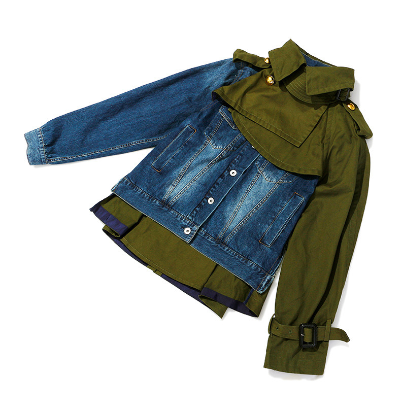 QUICK DRY Winter Use Women's Fashion Jacket High Street Contrast Women's Quilted Denim Jackets