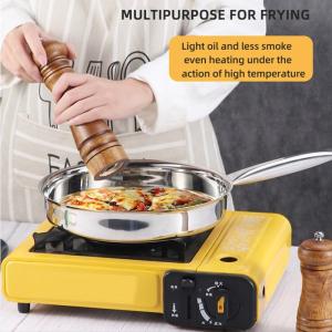 Quality Hot Selling Kitchen Stainless Steel Non Stick Fry Pan Three Layer Double Bottom Medical Stone Frying Pans wholesale