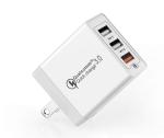 White PD Phone Charger 3 Port USB Fast Charger OEM ODM