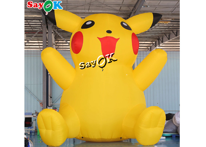 Yellow Pvc Airtight Inflatable Pikachu Model 6m 20ft For Ad Decoration
