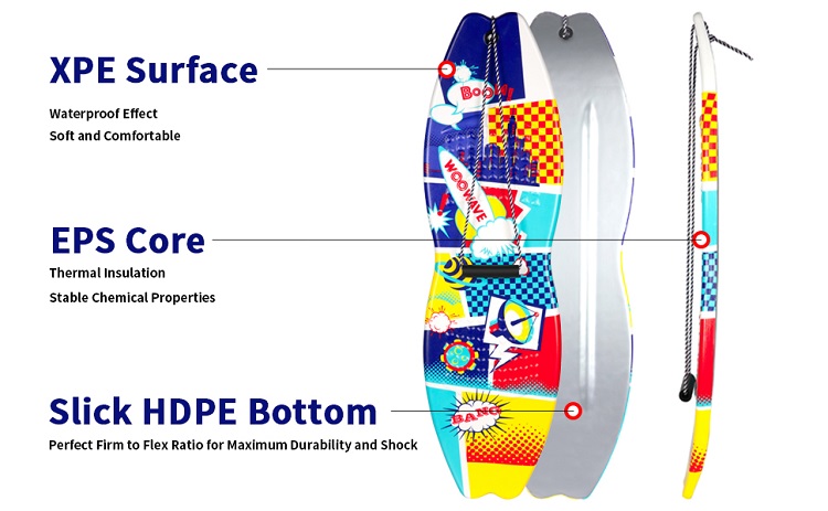 Colorful Single Snow Sled for Children XPE Material and Rope Included