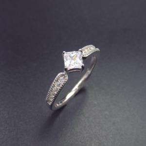 Quality Simple Main Like Diamond Stone Wedding Rings Quadrilateral Shape wholesale