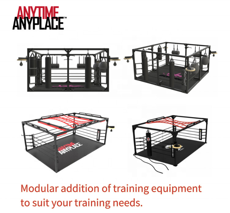 Multifunctional Thai Training Boxing Ring Including Punch Bags And Speedball