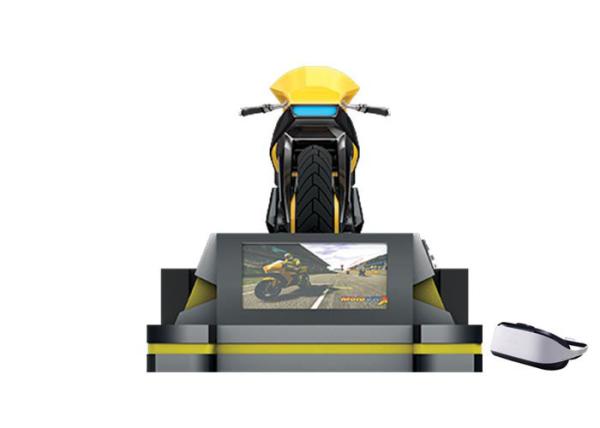 Black 9D VR Motorcycle Simulator Coin Operated Stereo Surround Sound For