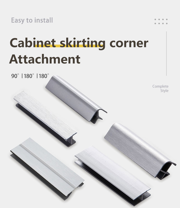 Kitchen Accessory Aluminum Corner Connector for Skirting Board Cabinet Accessory
