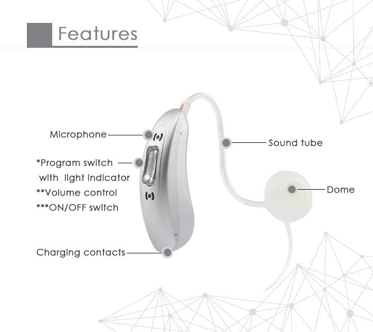 WDRC Rechargeable Hearing Aids Deaf Hearing Machine For Old Person