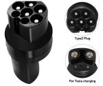 80A Rated Current IEC 62196 Type2 To Tesla Adapter for Tesla Cars Electric