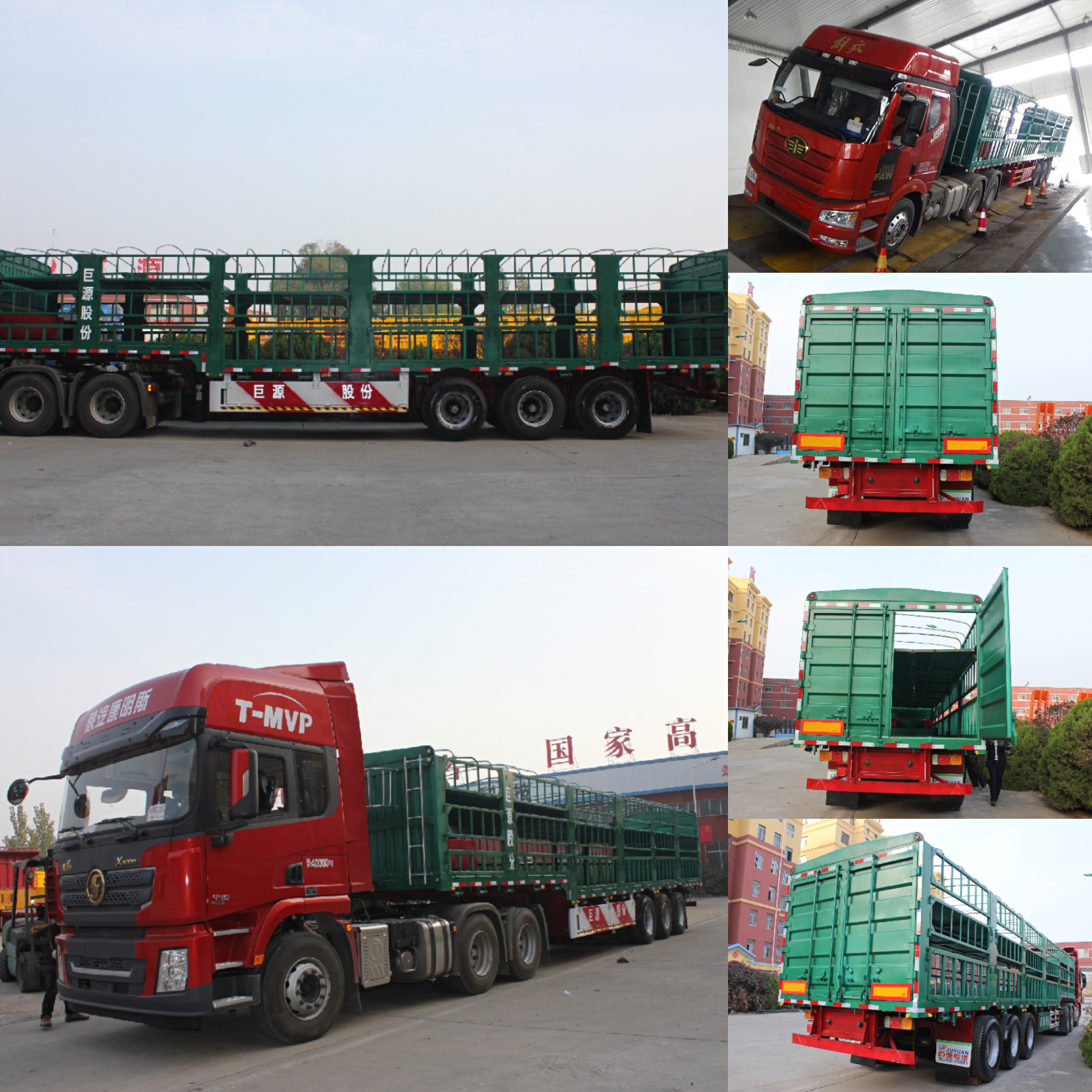 3 Axle Stake Type Truck For Cattle Sheep Pig Transport Cargo Dual Line Braking System