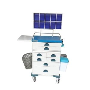 Quality Hospital 1080mm Medical Anesthesia Cart With Storage Box Blue wholesale