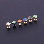 Poland Popular Four Leaf Clover Earrings Stud Earrings Stainless Steel Earrings