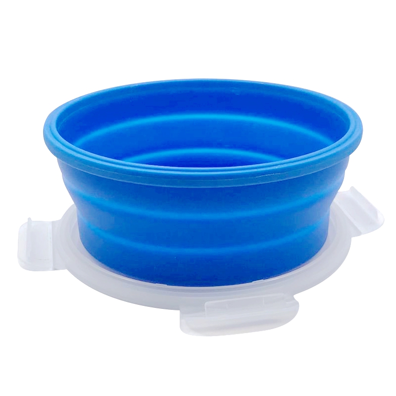 Wholesale 4 Sets Microwavable Food Storage Containers Safe leakproof Silicone Foldable Round Lunch Box