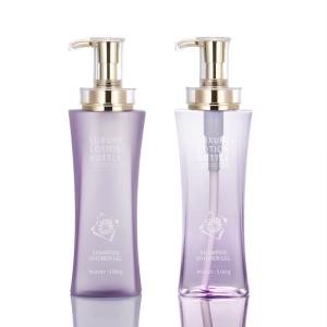 Quality Wholesale 350ml 500ml Pet Empty Plastic Transparent Shampoo Bottles Luxury Cosmetic Gold Pump Lotion Container wholesale