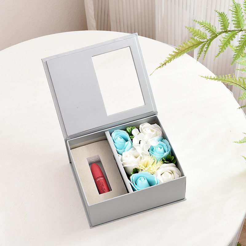 Elegant Black Color Custom Logo Printing Rigid Cardboard Jewelry Flower Gift Packaging Box