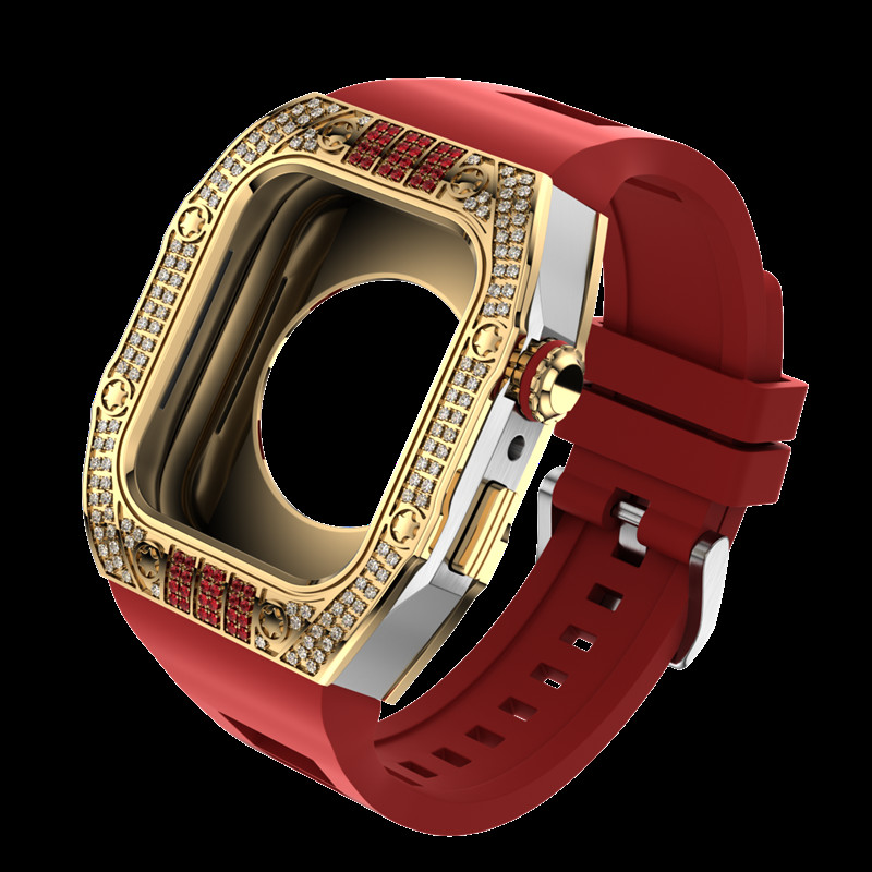 Apple Watch Case - Black Carbon - Red Rubber Carbon Fiber Case