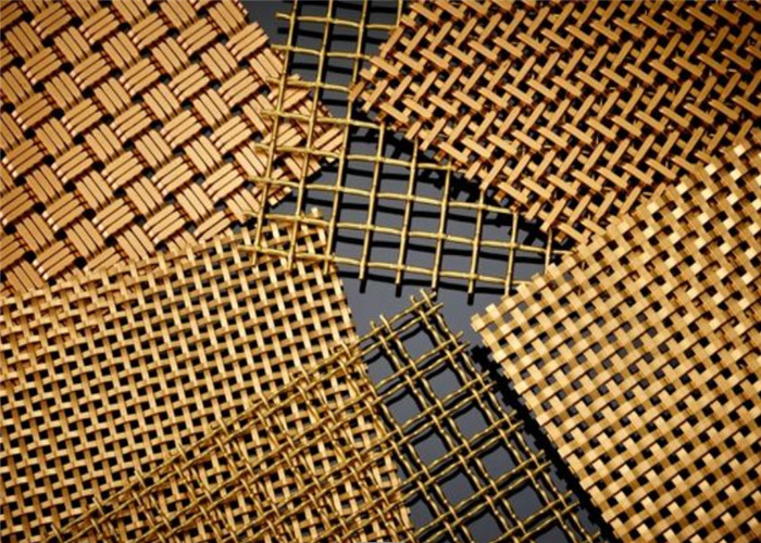 Bronze Stainless Steel Woven Metal Lock Crimped 6m Brass Decorative Wire Mesh
