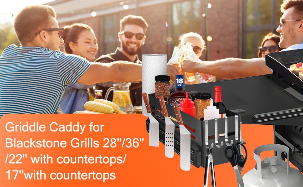 Organize Your BBQ Station Griddle Storage Caddy for Blackstone 28''/36'' Griddle Grill