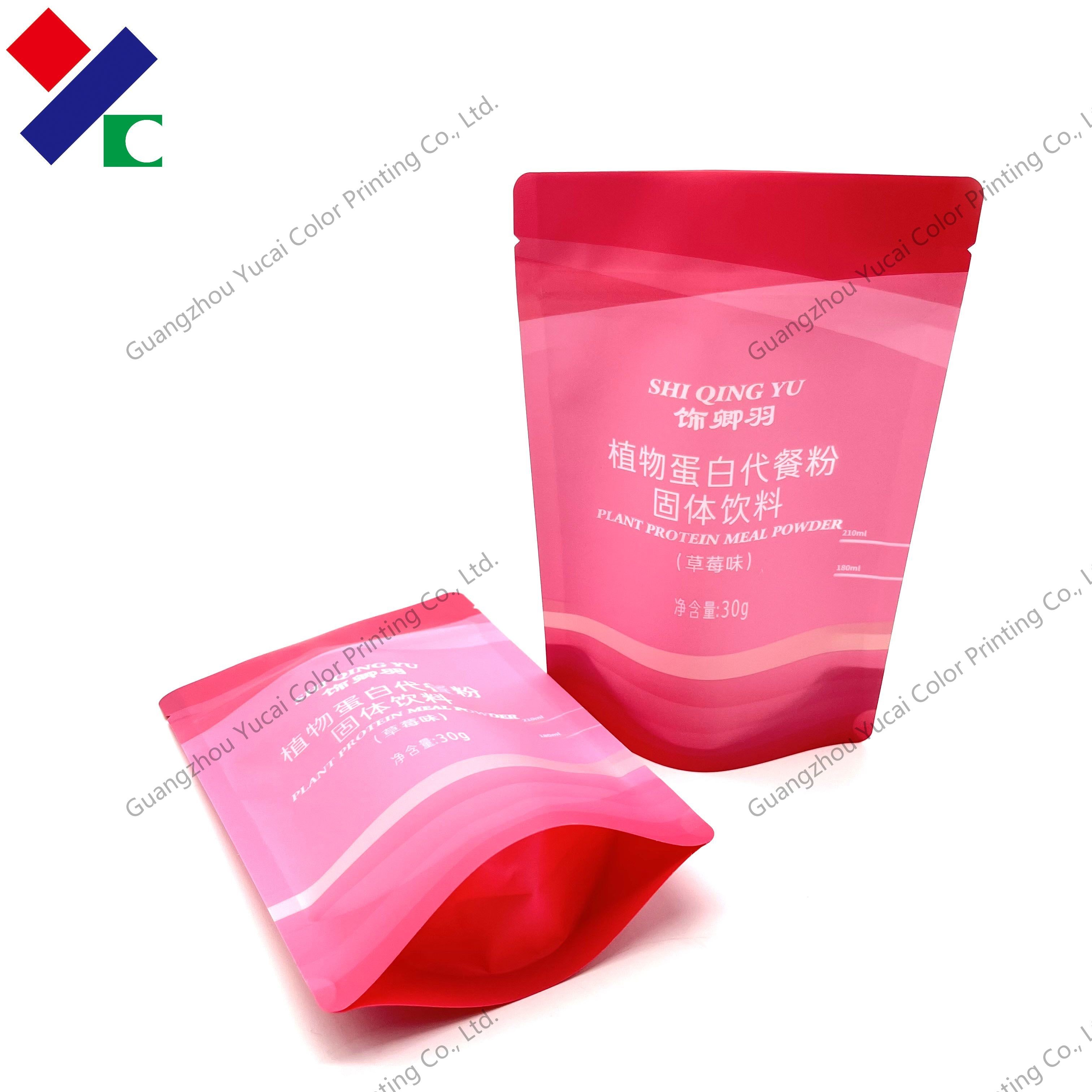 Solid Flavoured Beverage Stand Up Zipper Pouch 100ml Self Adhesive Sealing