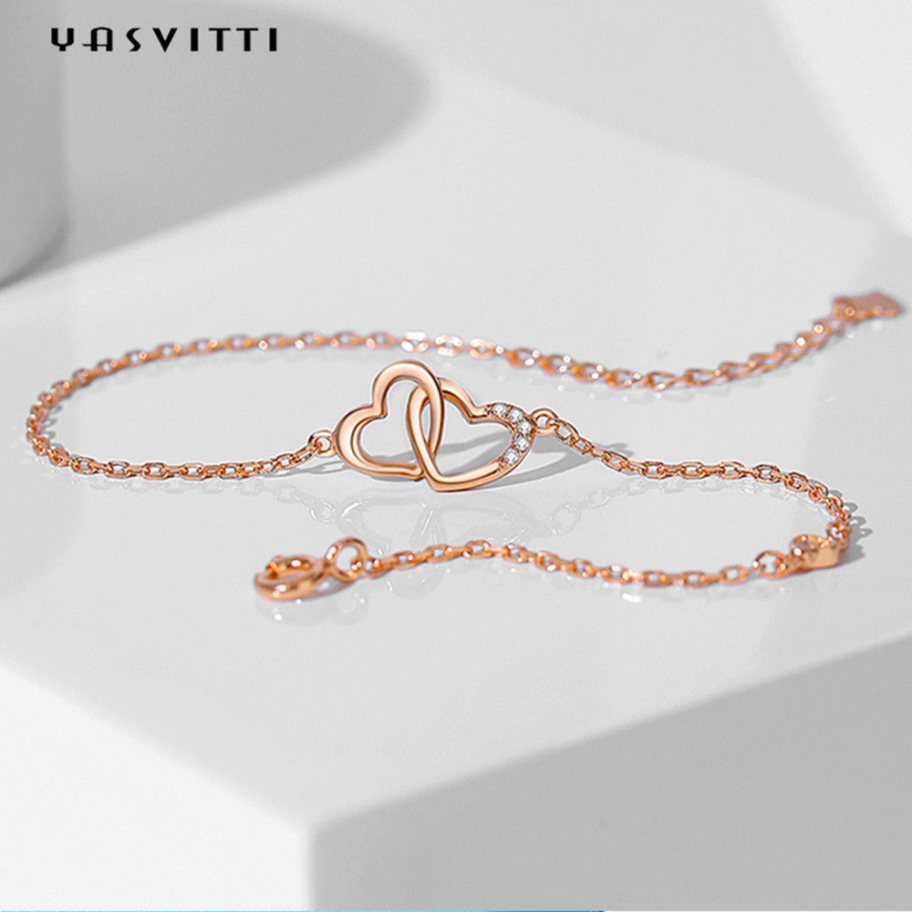 ODM 7.8in 304 SS Slider Bracelets Silver 18k Rose Gold Open Heart Bracelet