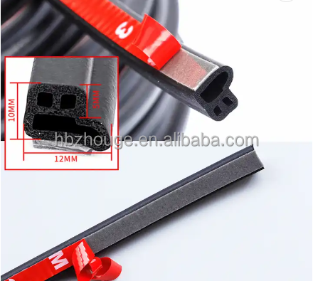 Black Rubber U Shape Trim-Lock Plastic Vinyl Edge Trim Molding with Steel Belt Insert