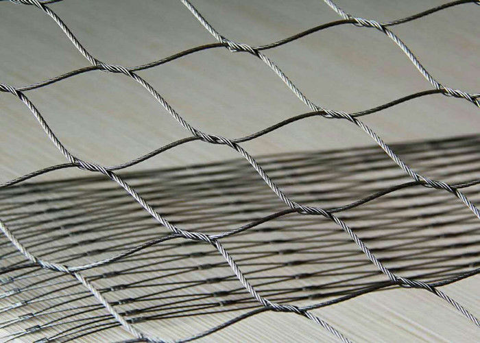 Woven 1.2mm Stainless Rope Mesh Black Oxide Bird Aviary Enclosure 316 For Zoo