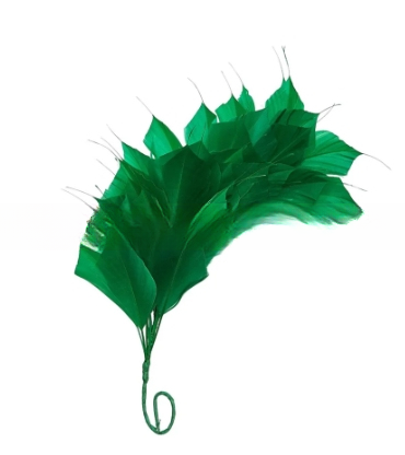 Dyed Millinery Supplies Stripped Goose Feather Flower Mount with Wire Accessory