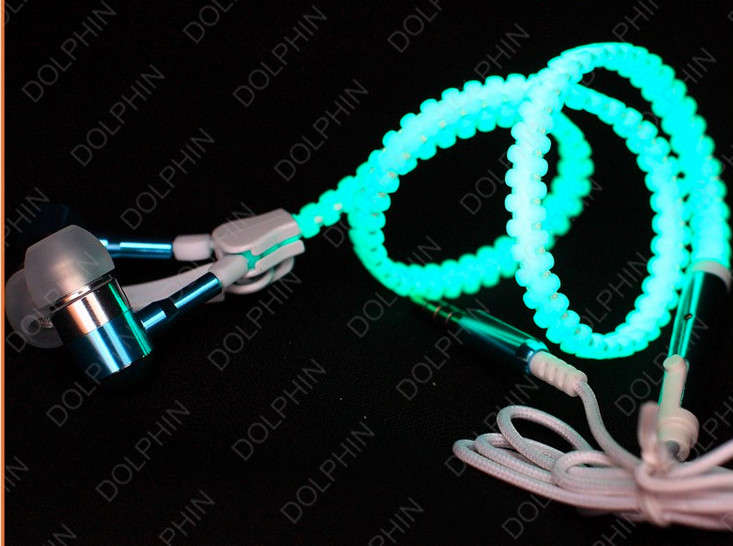 zipper Customized Promotional Gifts , LED Light Up Headphones Customize Color
