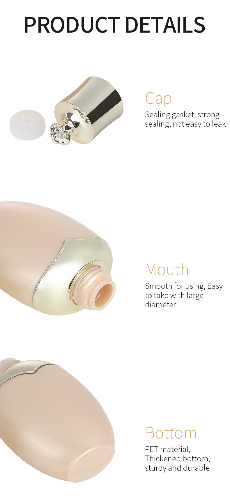 Luxury Gold Unique 50ml Face Cream Jar 100ml 120ml 150ml Toner Lotion Bottle Skincare Suit Packaging