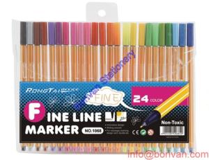 Quality 24 colors watercolor fineliner, ultra fine tip, Promotional Colored Fineliner Pen wholesale