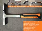 600G Forged steel Mason's hammer with grade A polishing surface, most durable