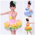 Children's veil Latin performance sequins dance costume Girls dancing princess