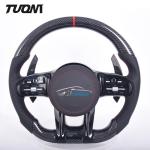 Black Leather Mercedes Benz Steering Wheel Carbon Fiber Car Accessories