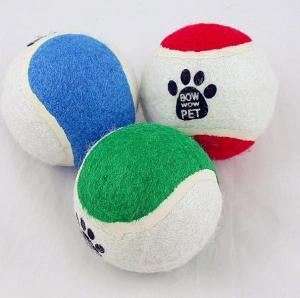 Quality 3inch pet toy tennis ball with custom logo printed wholesale